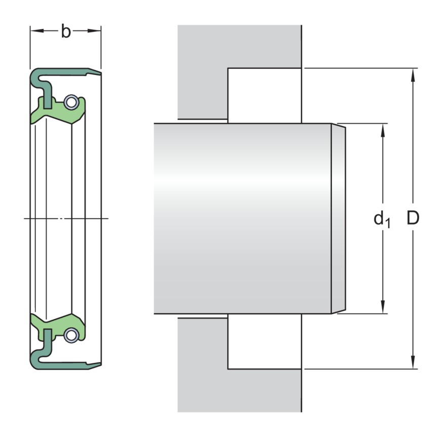 Манжетное уплотнение с металлическим корпусом, кромкой SKF Wave и вспомогательной контактной кромкой, для жидкой или пластичной смазки, дюймовые размеры