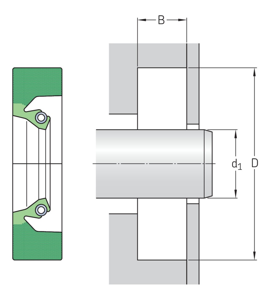 Манжетное уплотнение вала для тяжёлой промышленности