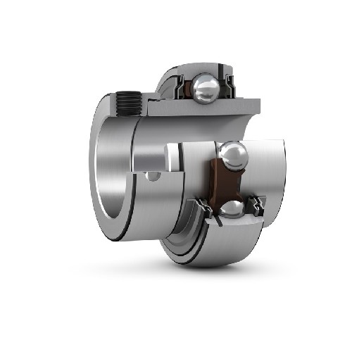 корпусный подшипник с эксцентриковым стопорным кольцом и широким внутренним кольцом yel 207-2rf/vl065