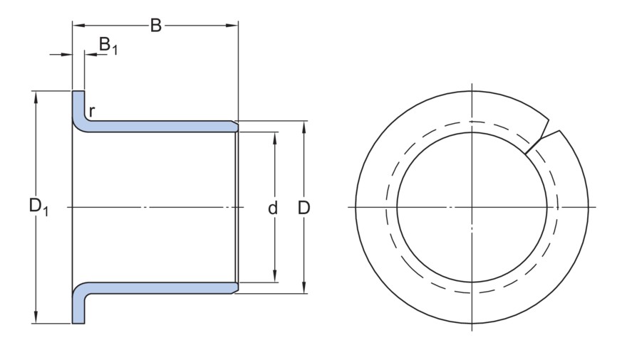 Втулка с буртиком, сформированная из полосы бронзы